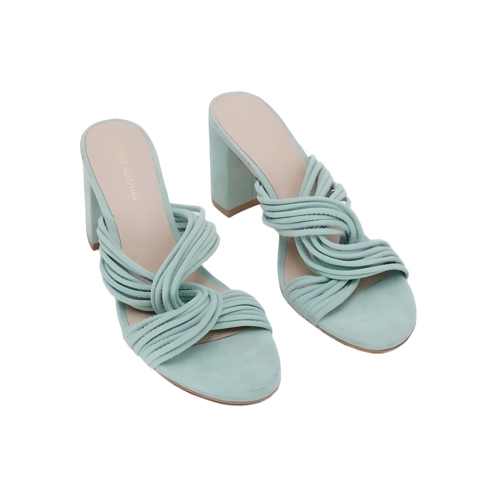 Stuart Weitzman Twist Block 75 Slide Sandal Mint Size 6.5